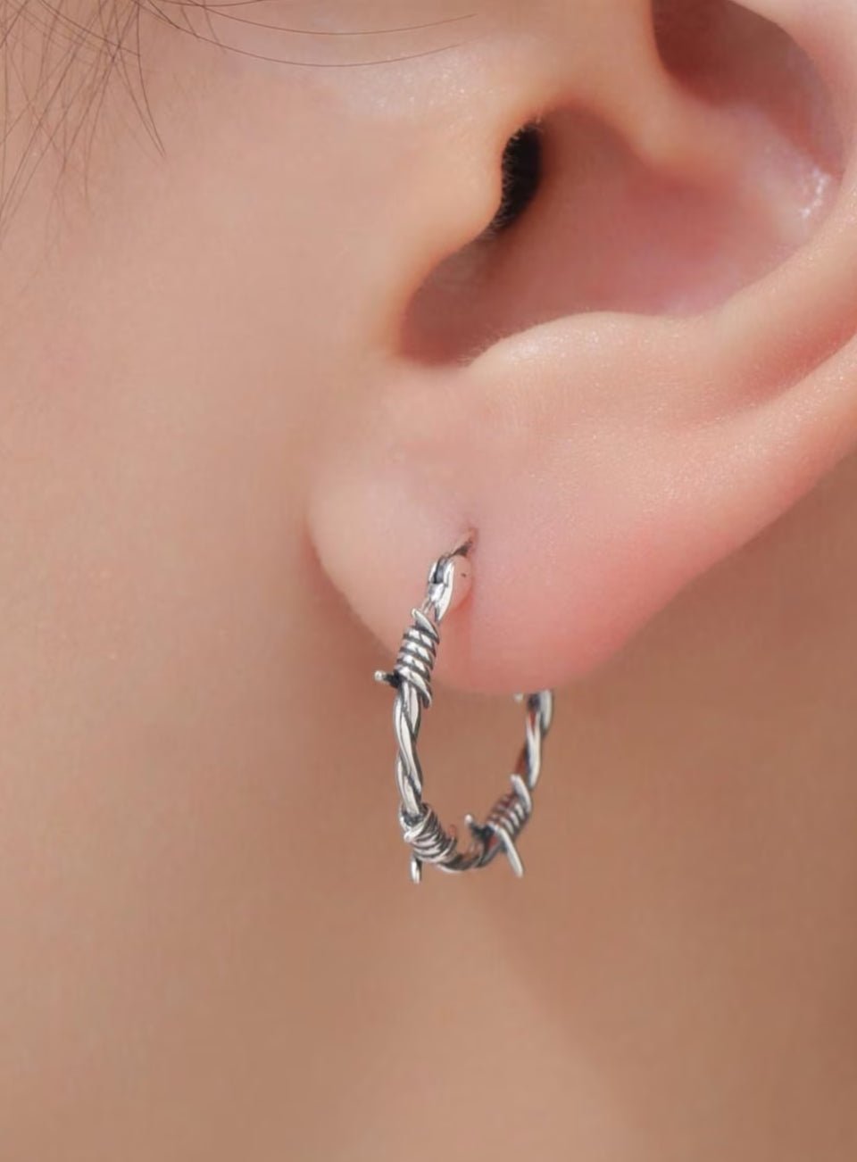 Barbed Wire Hoop Earrings