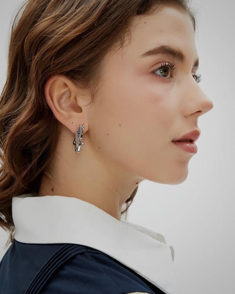 Star Outline Drop Earrings