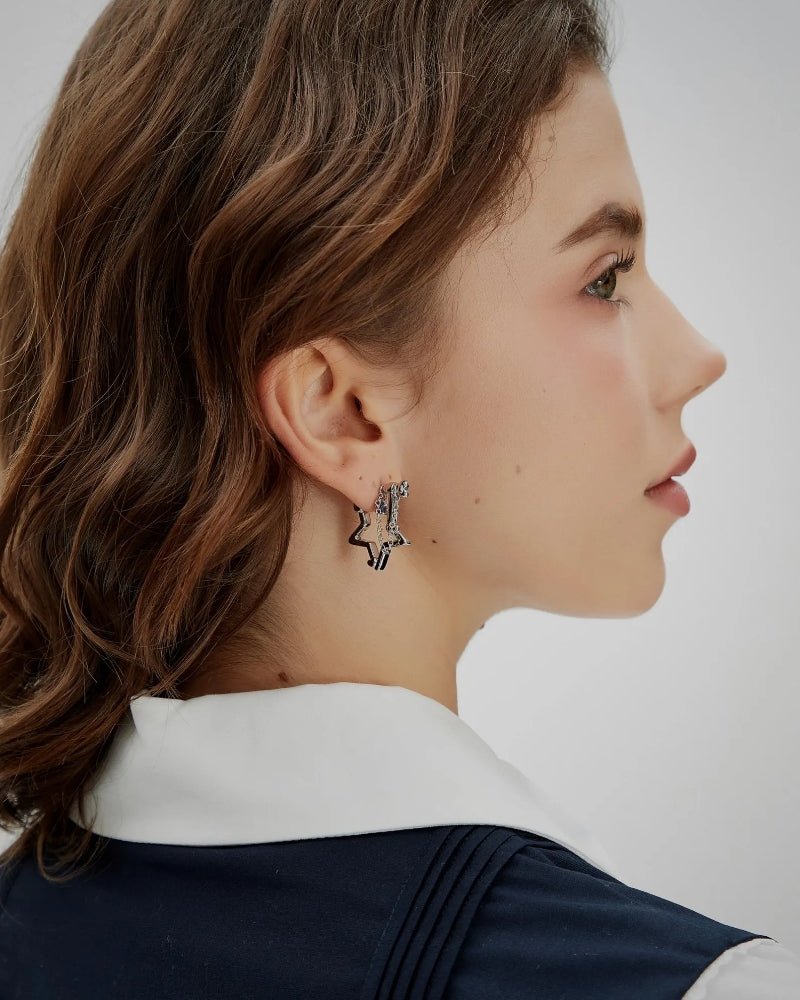 Star Outline Drop Earrings