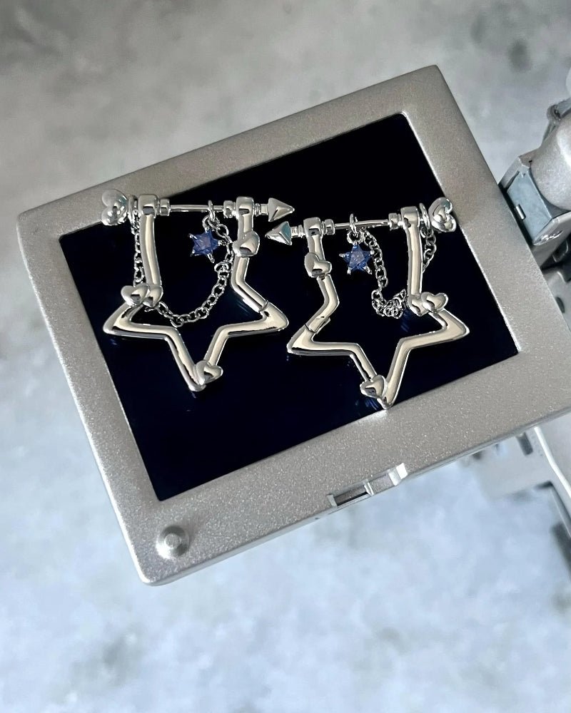 Star Outline Drop Earrings
