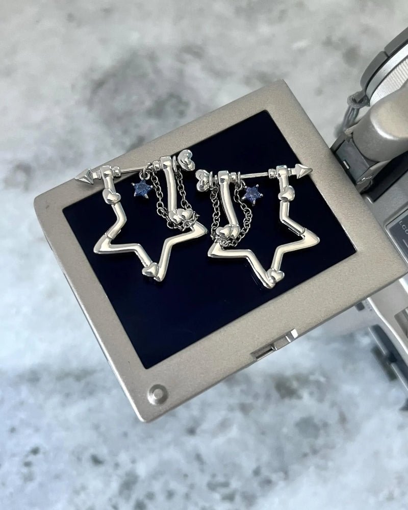 Star Outline Drop Earrings