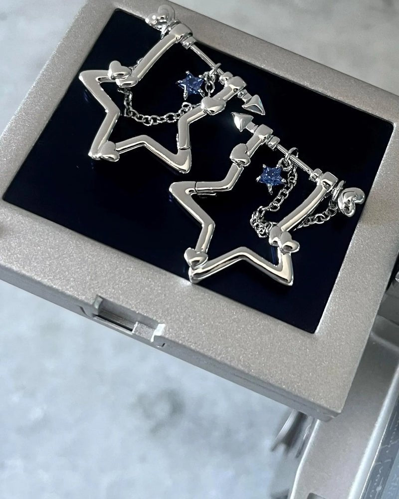 Star Outline Drop Earrings