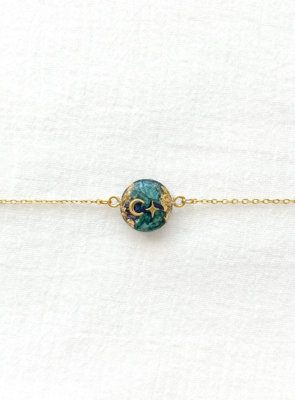 Gold Pressed Flower Necklace