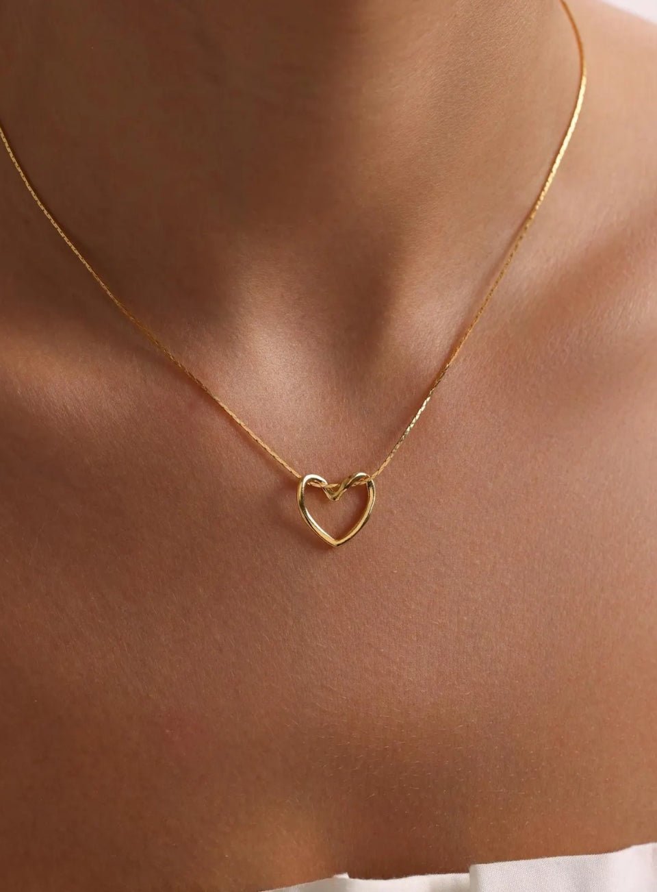 Gold Plated Heart Charm Necklace