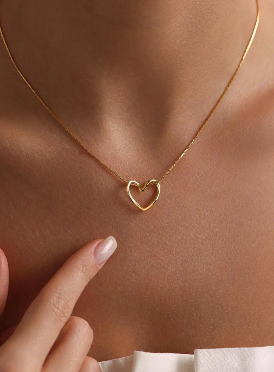 Gold Plated Heart Charm Necklace