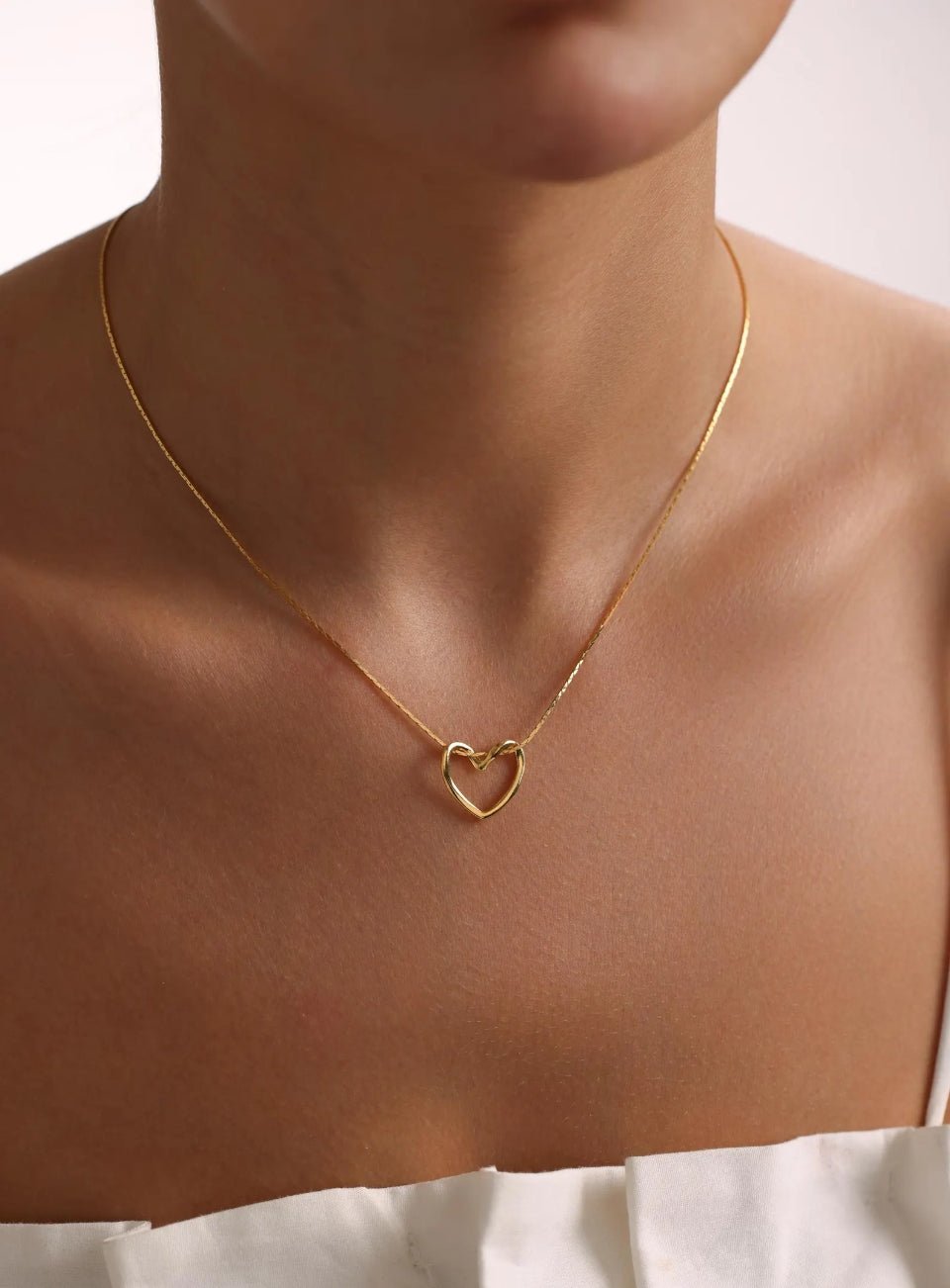 Gold Plated Heart Charm Necklace