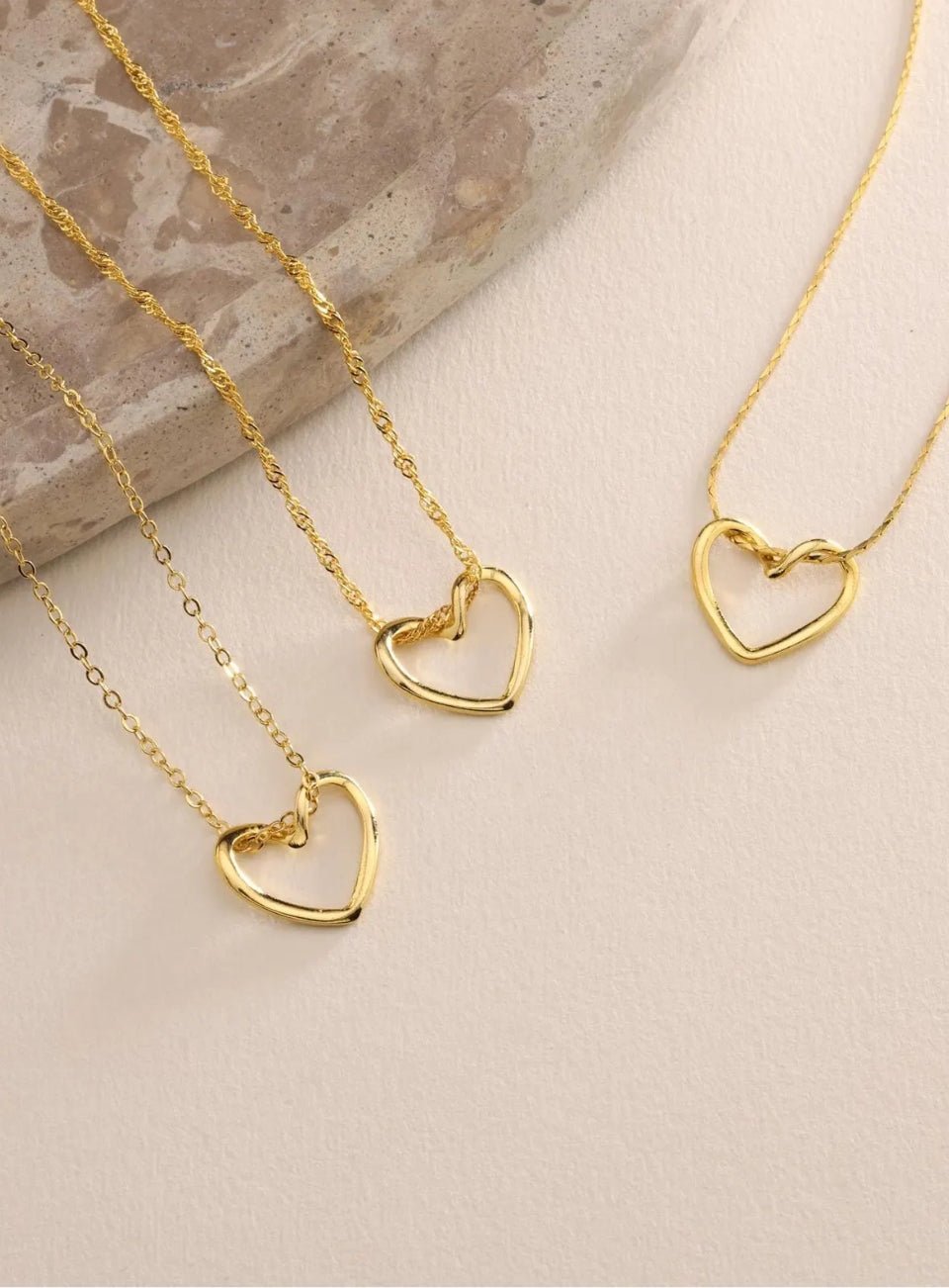 Gold Plated Heart Charm Necklace