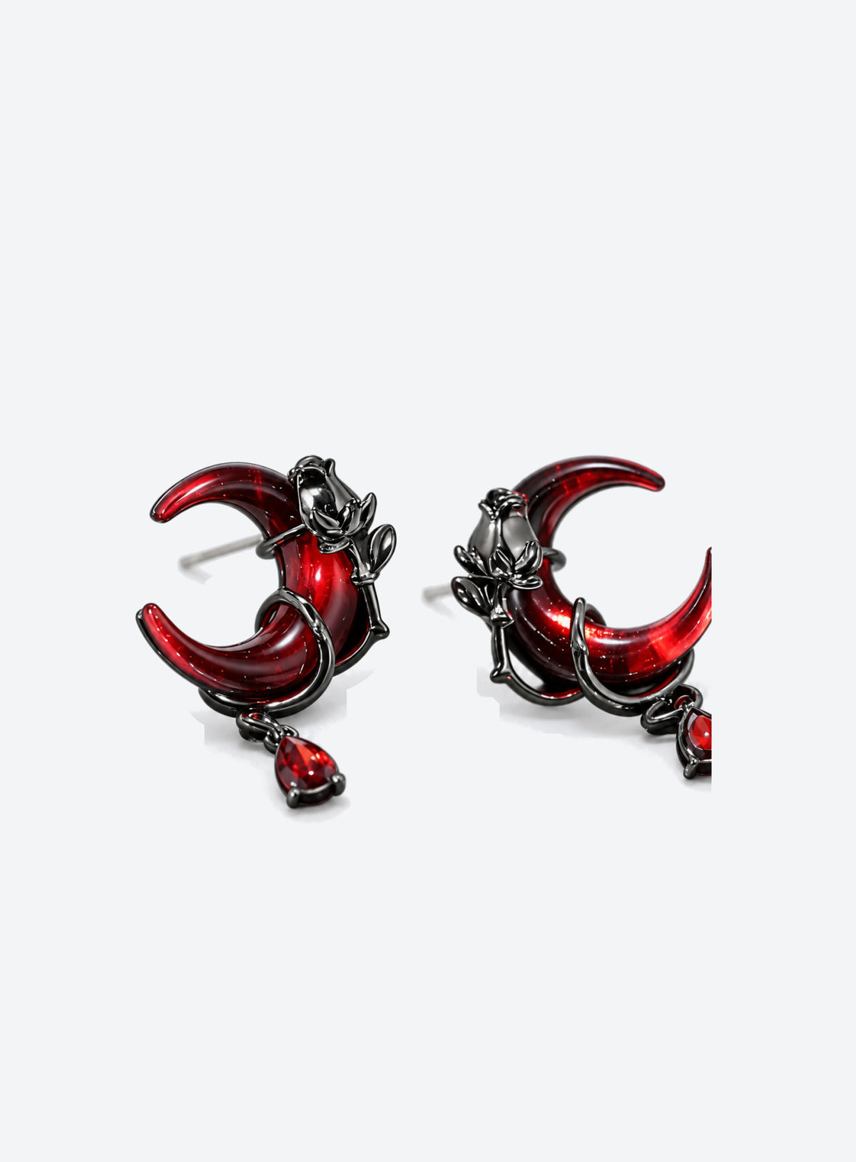 Crescent Moon Dangle Earrings