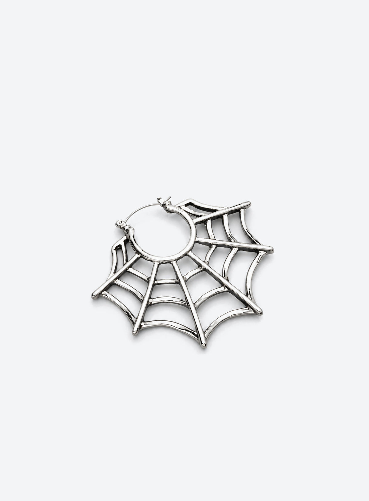 Silver Spider Web Hoop Earrings