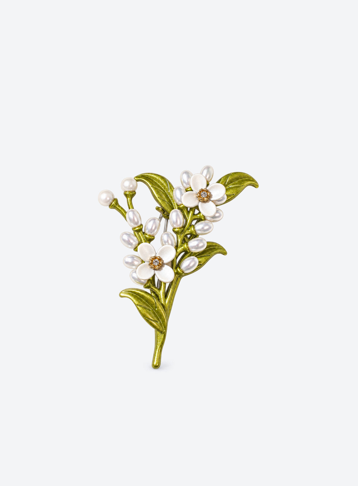 Birth month flower brooch with decorative enamel details (August)