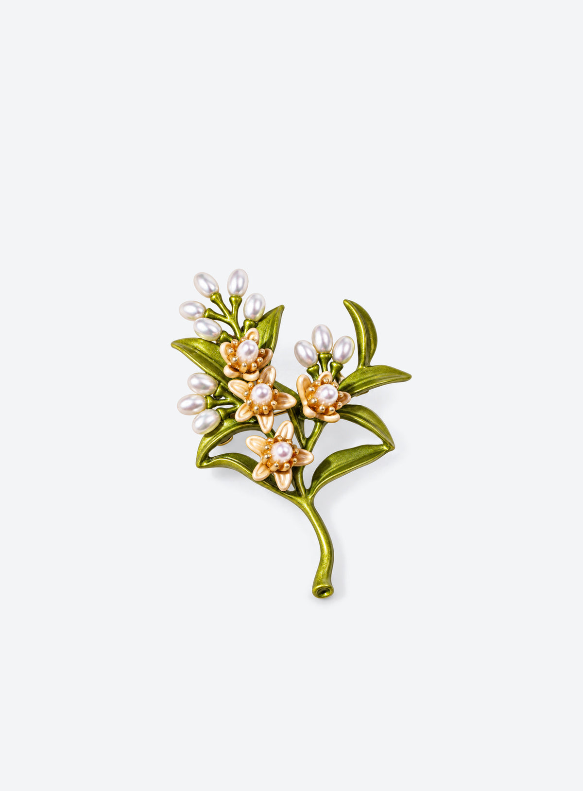Birth month flower brooch with decorative enamel details (October)