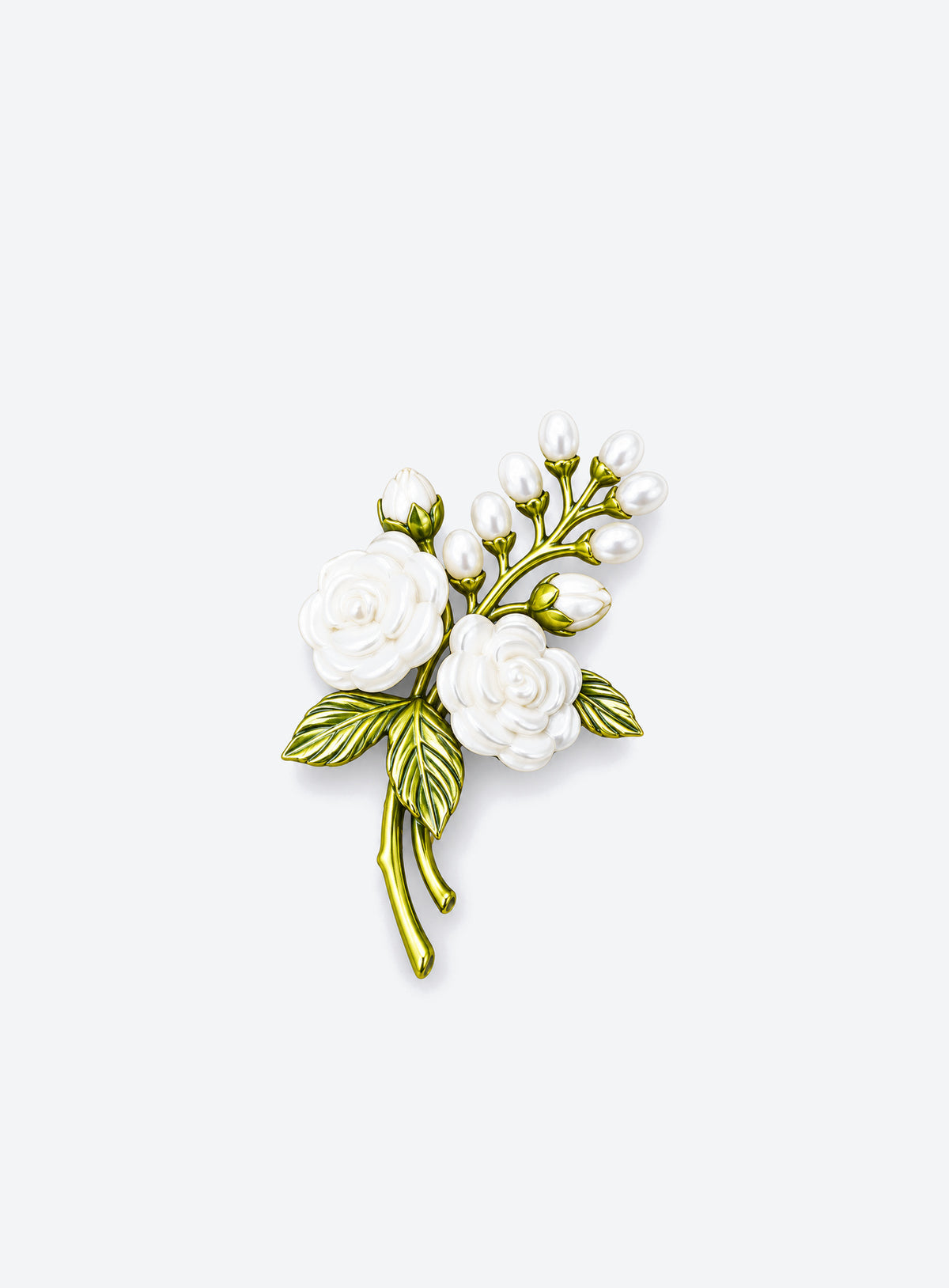 Birth month flower brooch with decorative enamel details (November)
