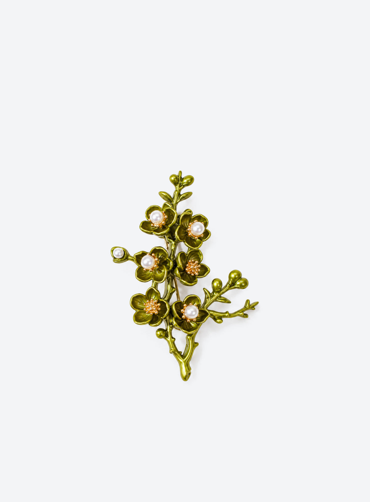 Birth month flower brooch with decorative enamel details (December)