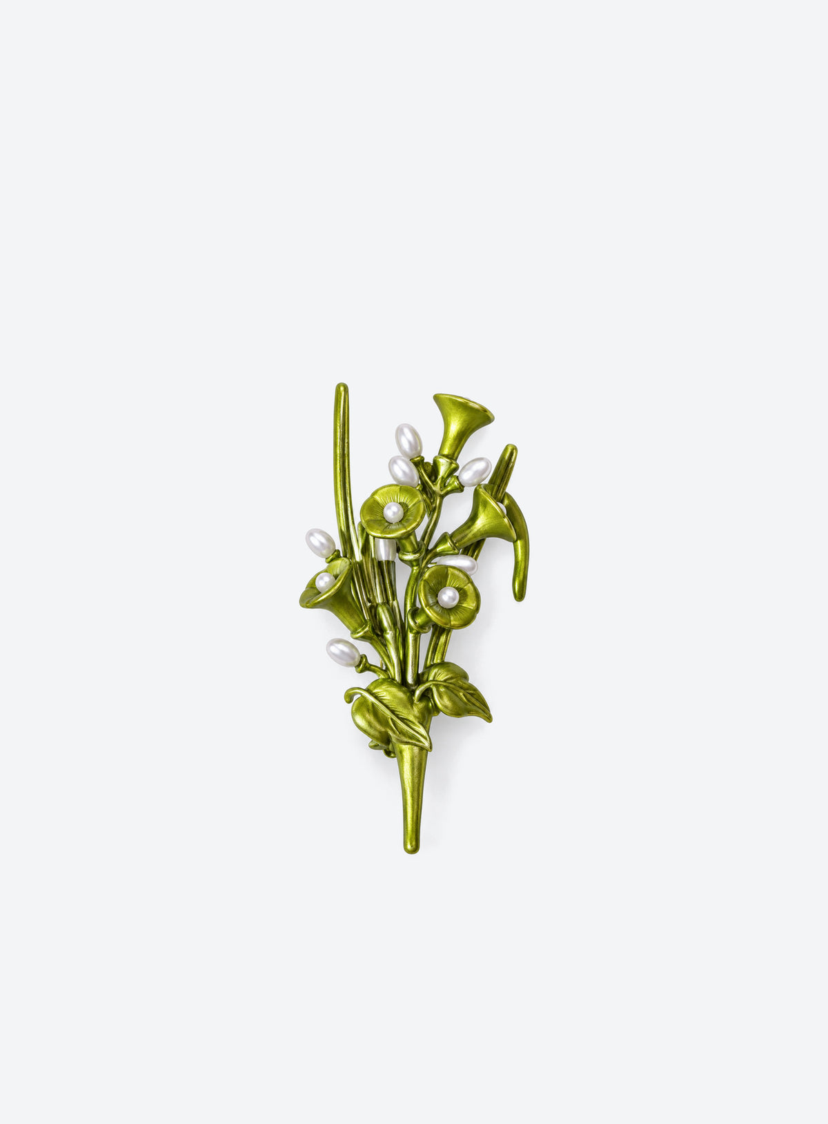 Birth month flower brooch with decorative enamel details (July)