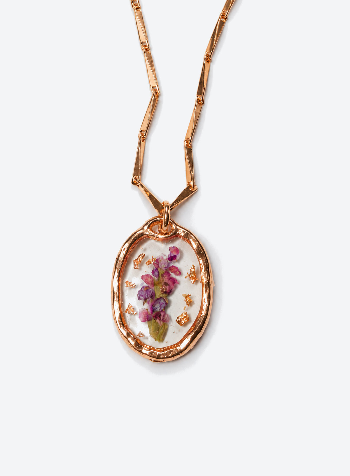 Birth Month Pressed Flower Necklace (August)