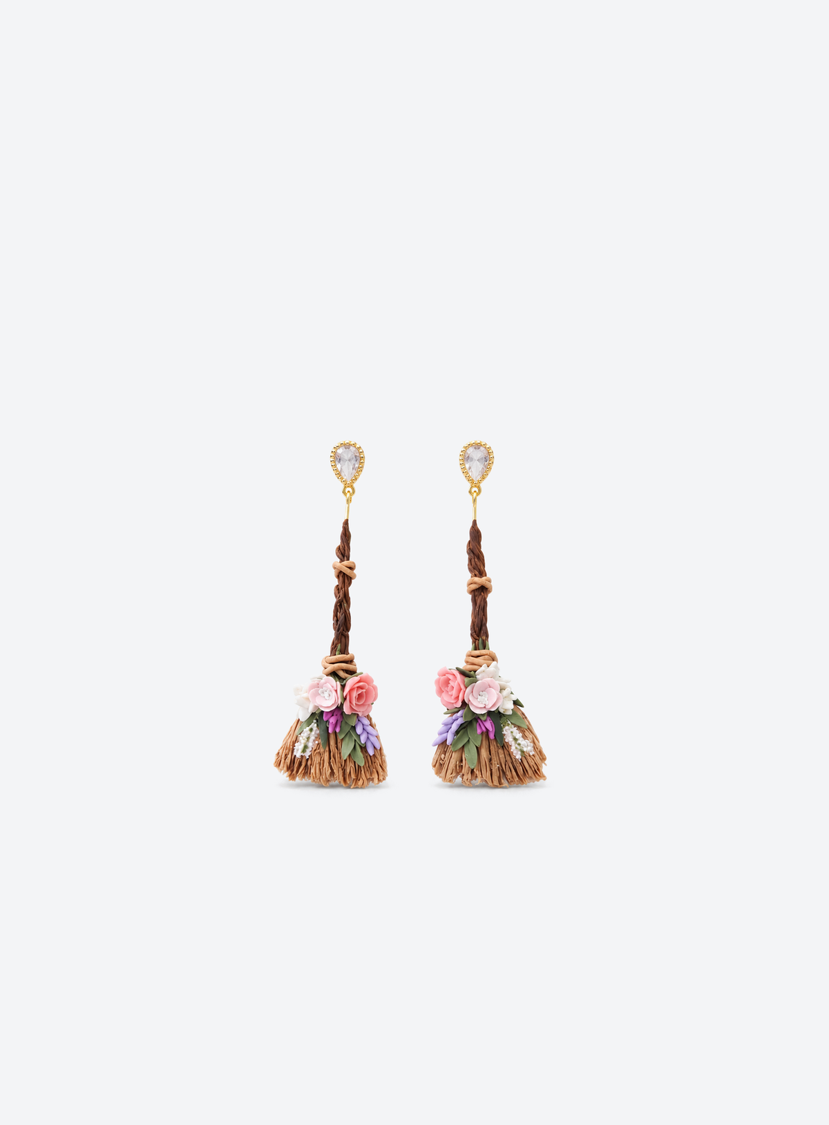 Black Witch Broom Earrings