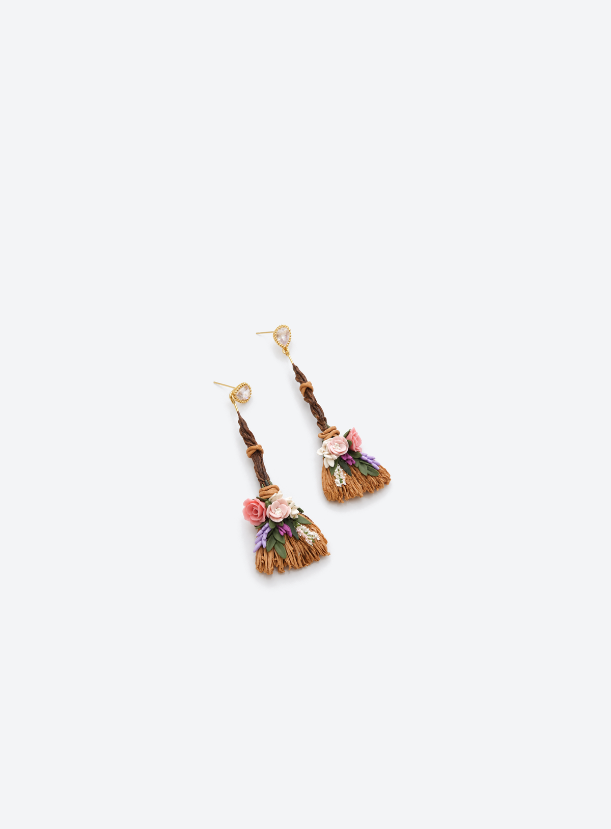 Black Witch Broom Earrings