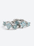 Small hoop earrings with pale blue round and diamond-shaped stones