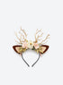 Pale Rose Christmas Reindeer Headband