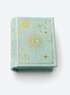 Book-shaped celestial ring box with sun, moon and star details