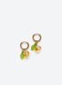 Citrine Pumpkin Hoop Earrings