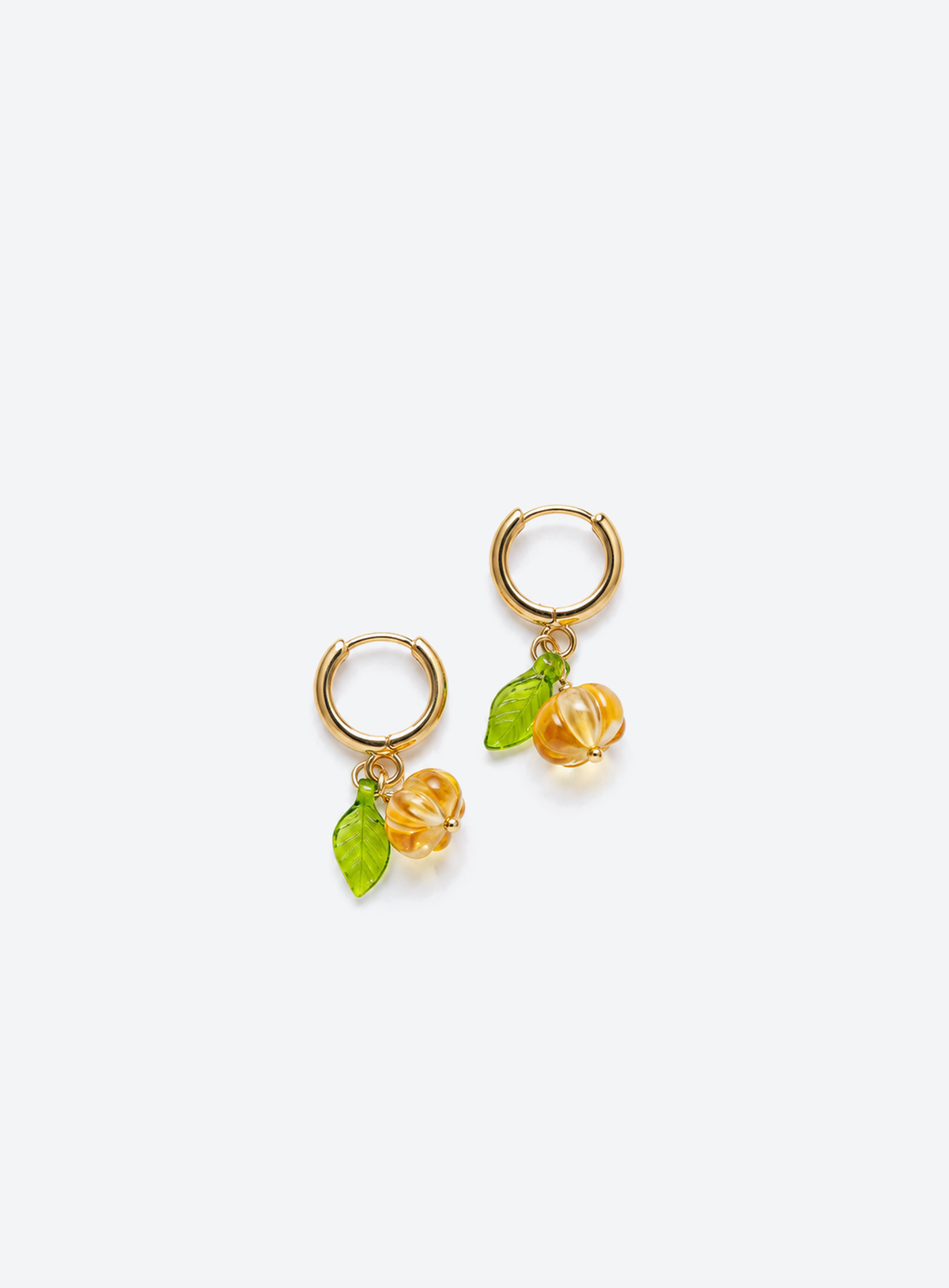Citrine Pumpkin Hoop Earrings