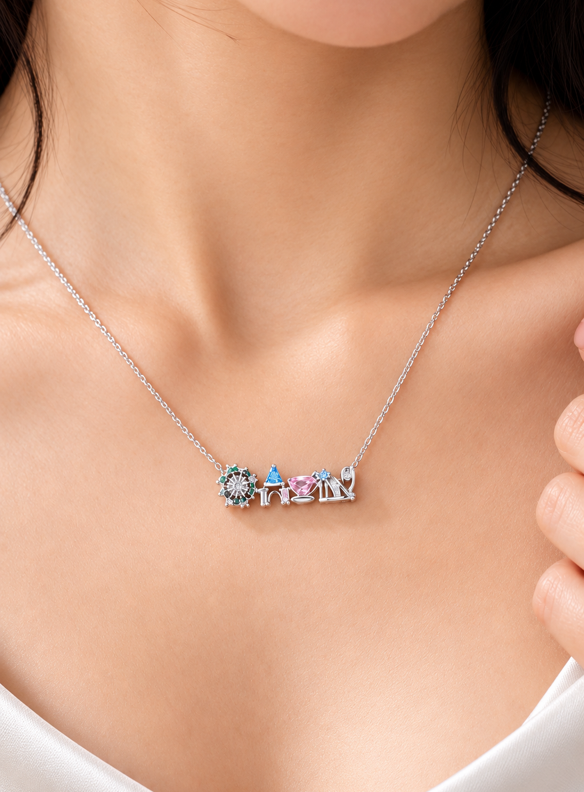 Colorful Castle Skyline Necklace