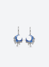 Crescent Moon Teardrop Dangle Earrings