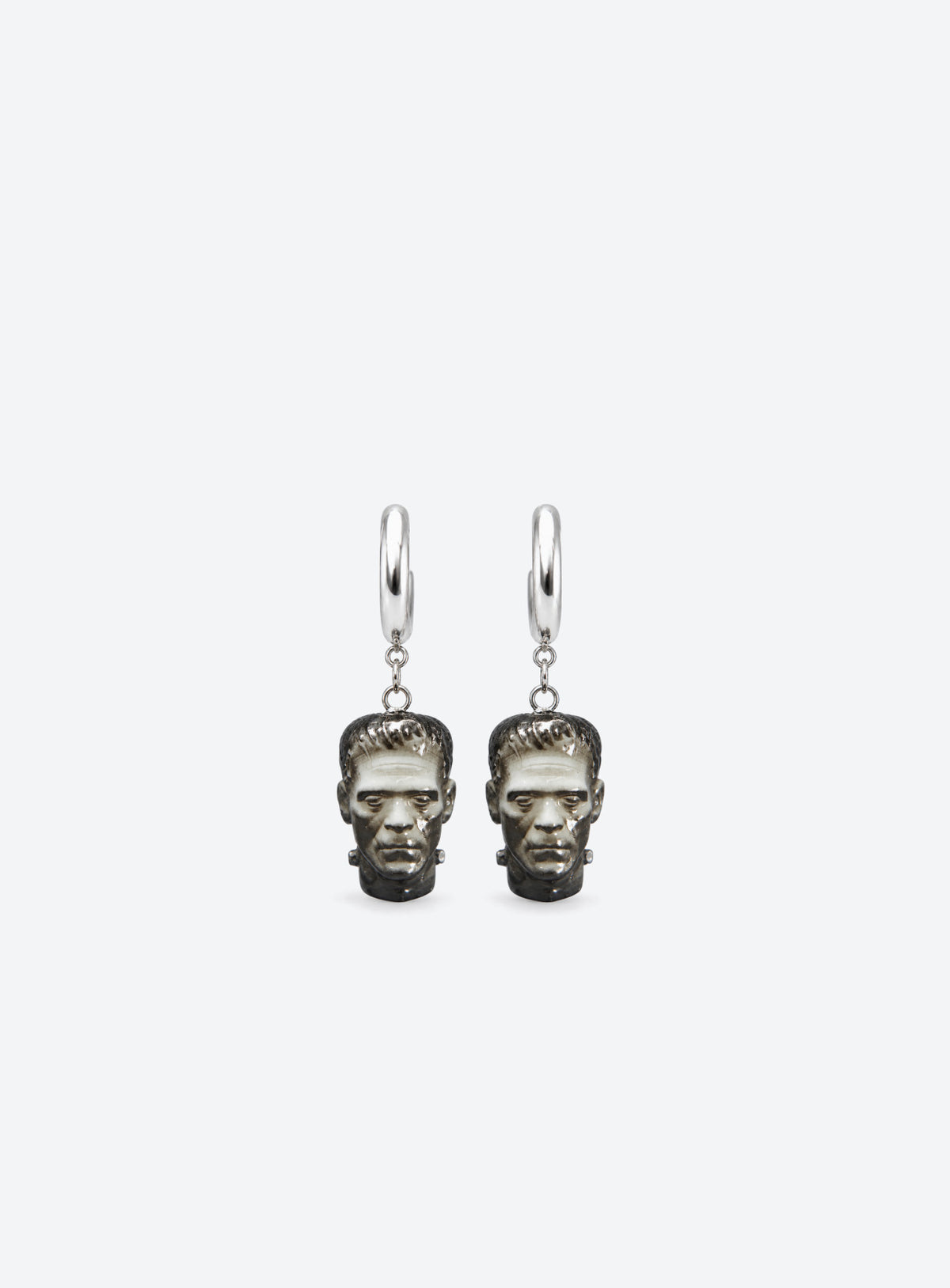 Frankenstein Head Hoop Earrings