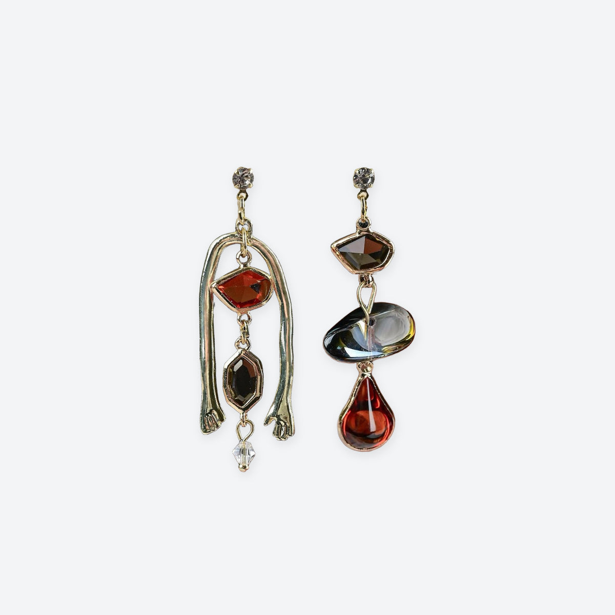 Abstract Asymmetrical Drop Earrings