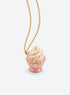 Pastel dessert-shaped locket necklace with simulated pearl accents (Cat)