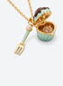 Dessert-shaped locket necklace with a miniature cutlery charm (Rat)