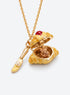 Dessert-shaped locket necklace with a miniature cutlery charm (Bear)