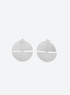 Pair of round earrings on a white background (Silver)