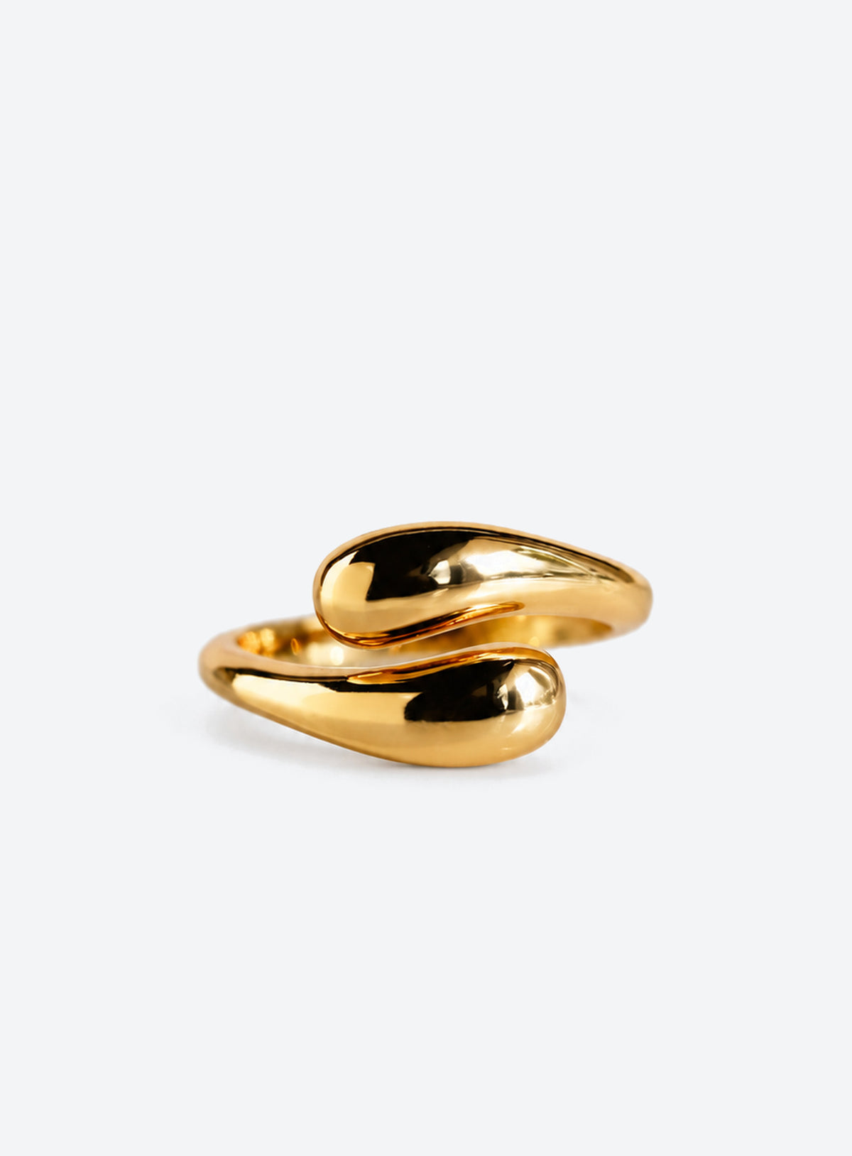 Polished adjustable ring with a sculptural double-dome design (Gold)