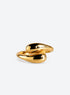 Polished adjustable ring with a sculptural double-dome design (Gold)