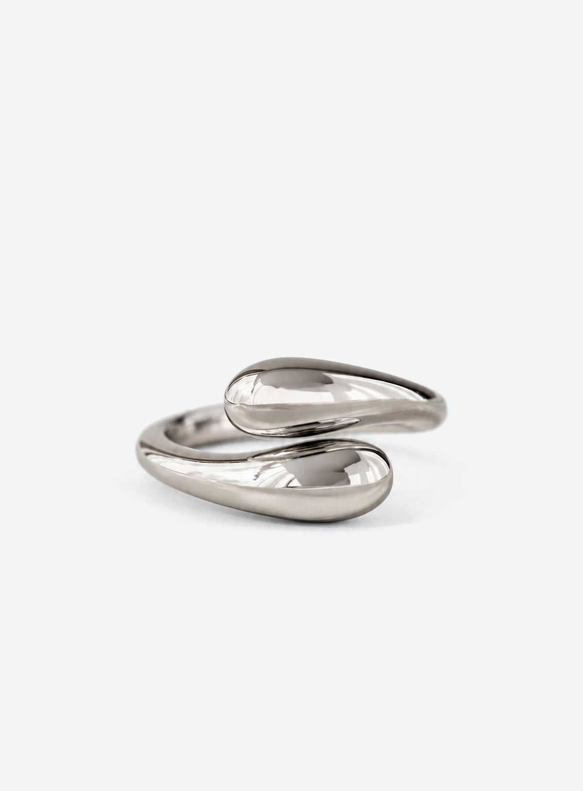 Polished adjustable ring with a sculptural double-dome design (Silver)