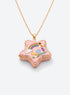 Star-shaped enamel locket necklace with colorful decorative details on a gold-tone chain (Rainbow Paintbrush)