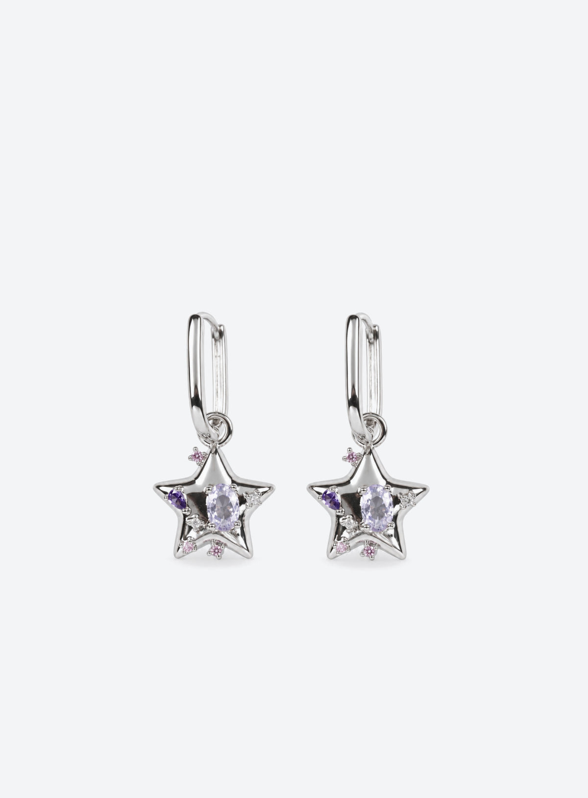 Star Chain Hoop Earrings