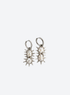 Silver-tone hoop earrings with freshwater pearls and pointed spikes