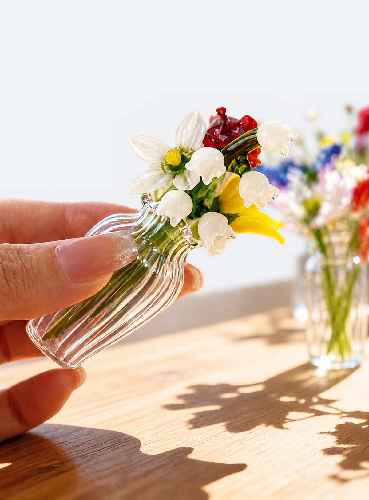 Glass Birth Month Flower Vase (B1)