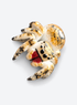 Golden Heart black white and gold spider hair clip