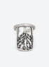 Silver-tone gothic nail ring with an adjustable band and decorative front (Tree)