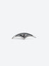 Pointed gothic arch helix stud with dark recessed details (Silver)