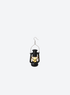Single black light-up lantern earring with clear globe and silver fish-hook ear wire