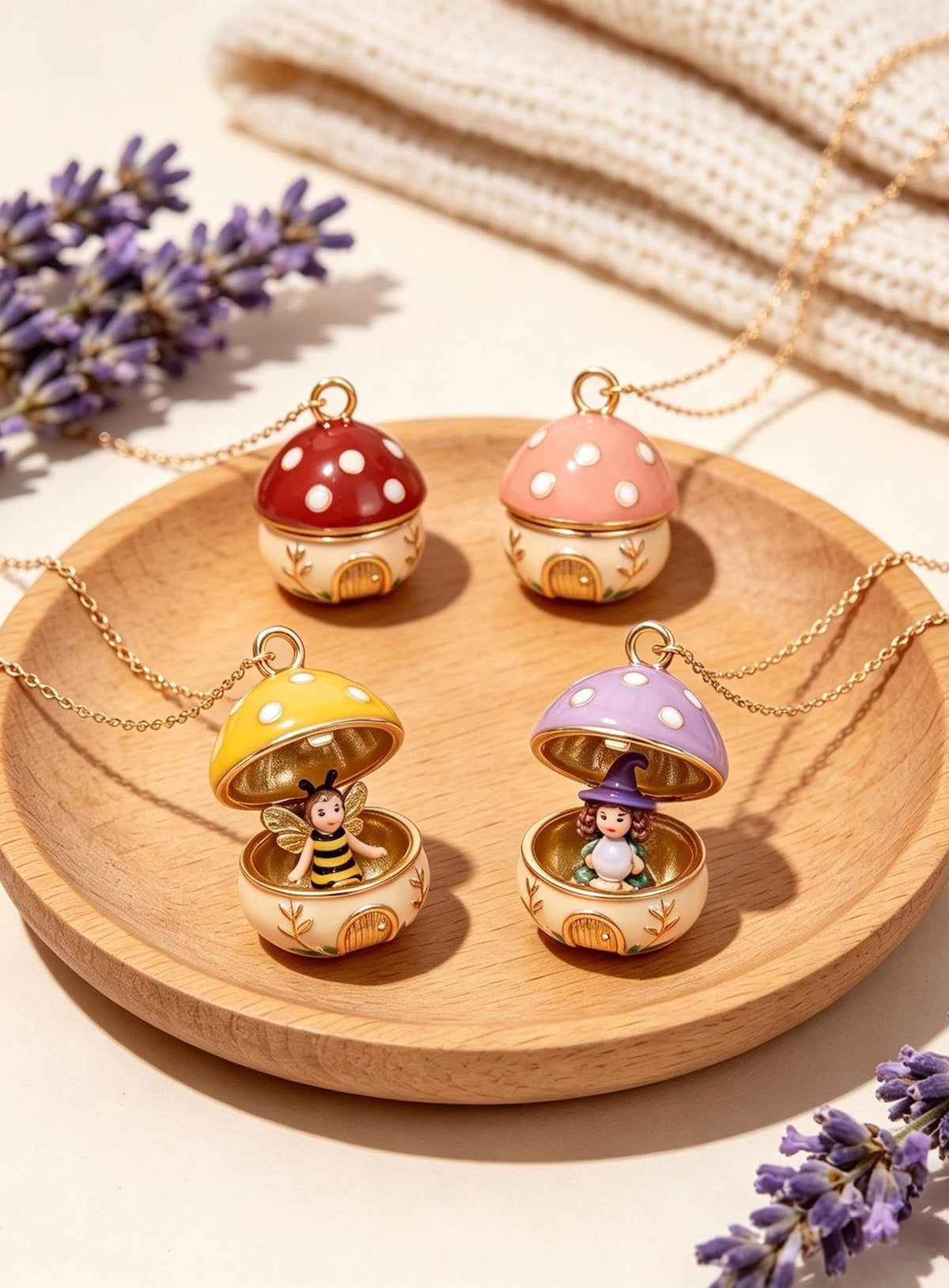 Mushroom House Locket Necklace