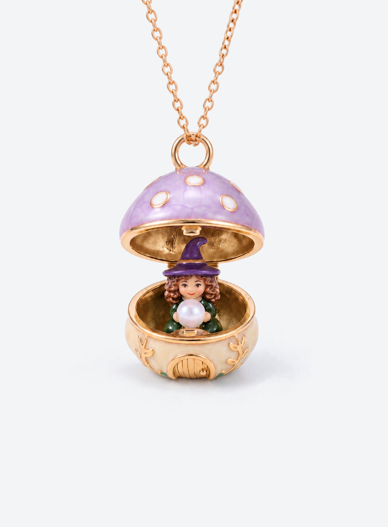 Mushroom House Locket Necklace