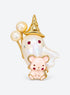 Irregular baroque pearl ghost charm with decorative character accents