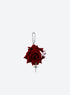 Artificial rose bag charm with layered flower petals