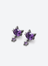 Purple Cat Star Earrings